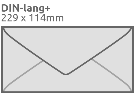 Kuverts DIN Lang+, 114x229mm