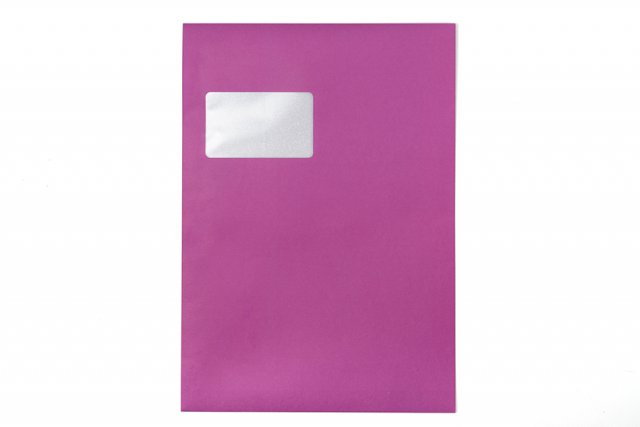 Briefumschläge DIN C4 haftklebend mit Fenster, Druck Pink