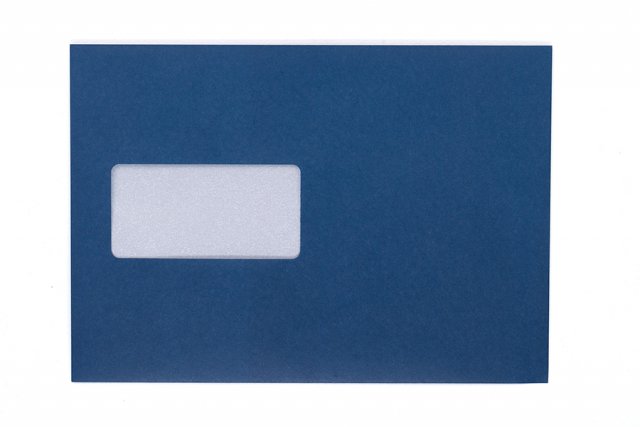 Briefumschläge DIN C5 haftklebend mit Fenster, Druck Dunkelblau