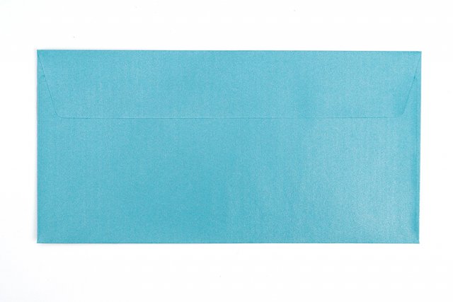 Briefumschläge DIN Lang haftklebend, Perlmutt Blau