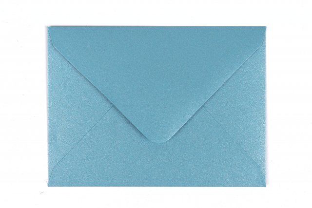 Briefumschläge DIN C7, Perlmutt Blau