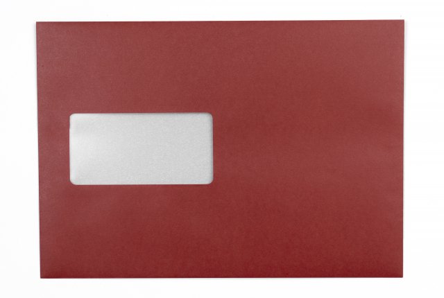 Briefumschläge DIN C5 haftklebend mit Fenster, Druck Dunkelrot