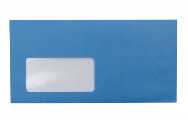 Briefumschläge DIN Lang mit Fenster, Druck Blau