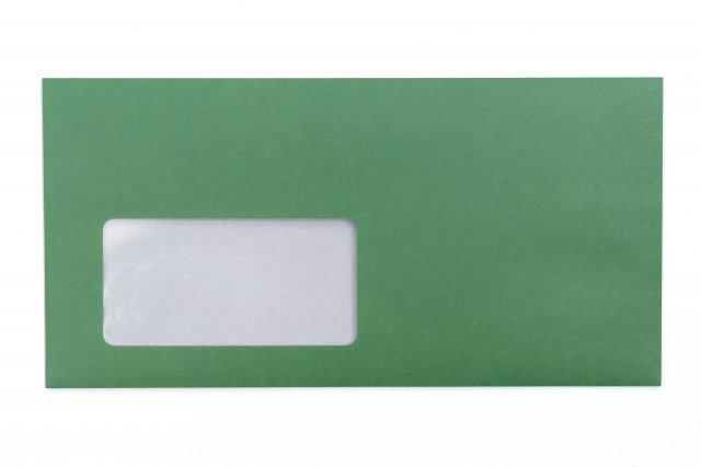 Briefumschläge DIN Lang mit Fenster, Druck Grün