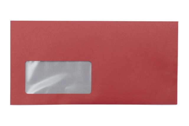 Briefumschläge DIN Lang+ mit Fenster, Druck Rot
