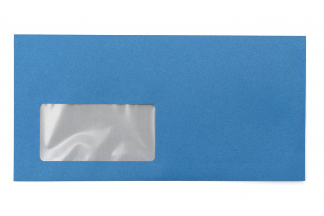 Briefumschläge DIN Lang+ mit Fenster, Druck Blau