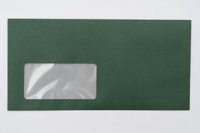 Briefumschläge DIN Lang+ mit Fenster, Druck Dunkelgrün