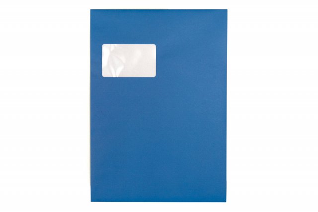 Briefumschläge DIN C4 haftklebend mit Fenster, Druck Blau