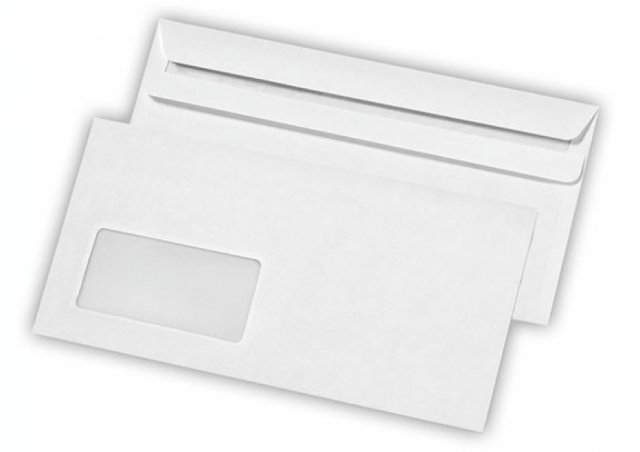 Briefumschläge DIN lang, Weiß mit Fenster