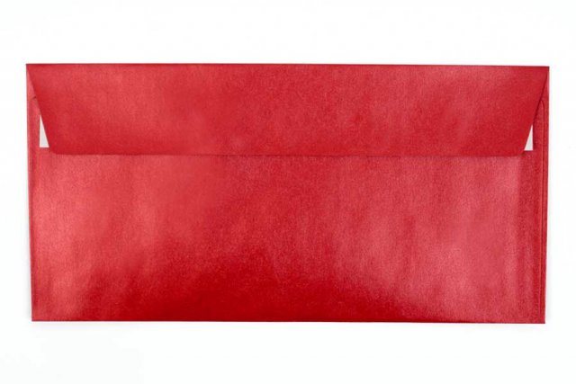 Briefumschläge DIN Lang haftklebend, Perlmutt Rot