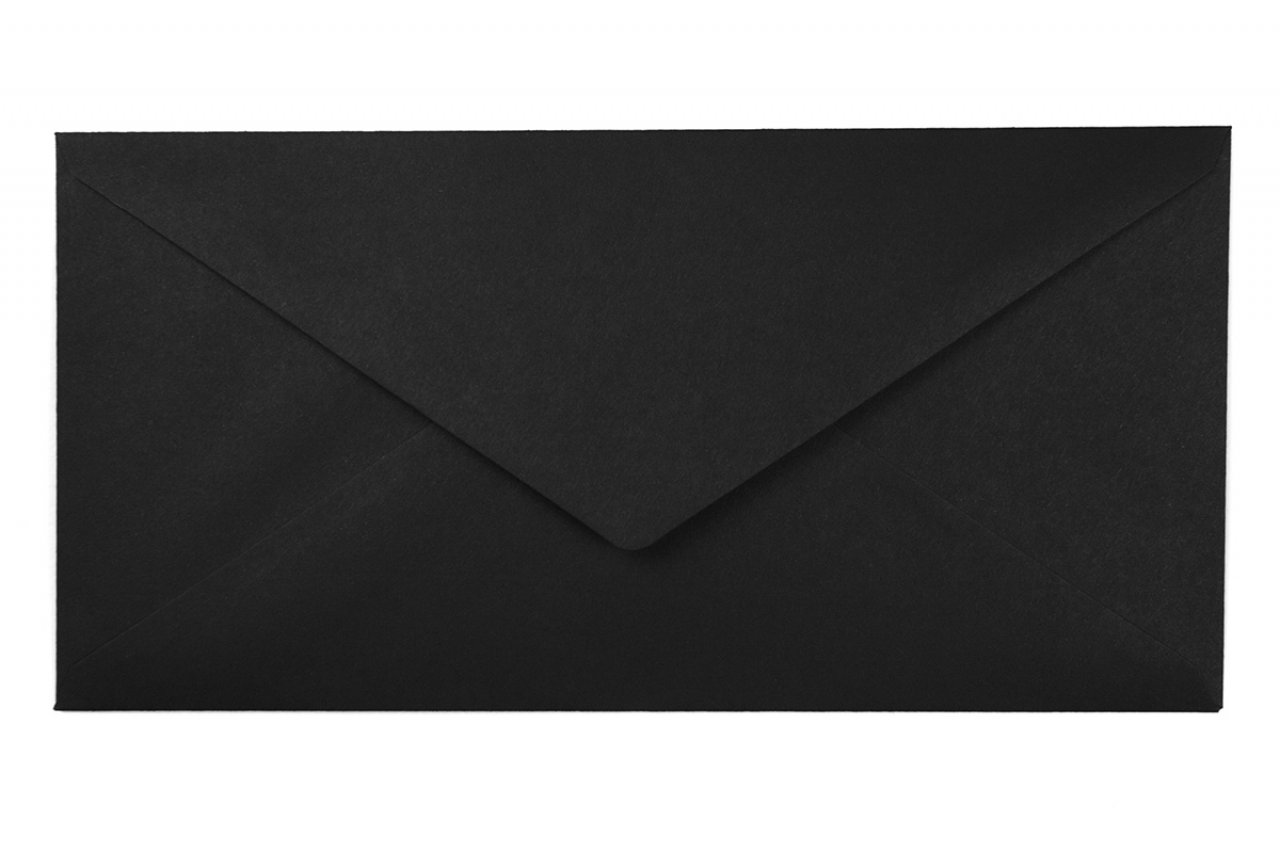 214A Briefumschläge schwarz DIN lang 120g/m 114x229mm ohne Fenster haftklebend