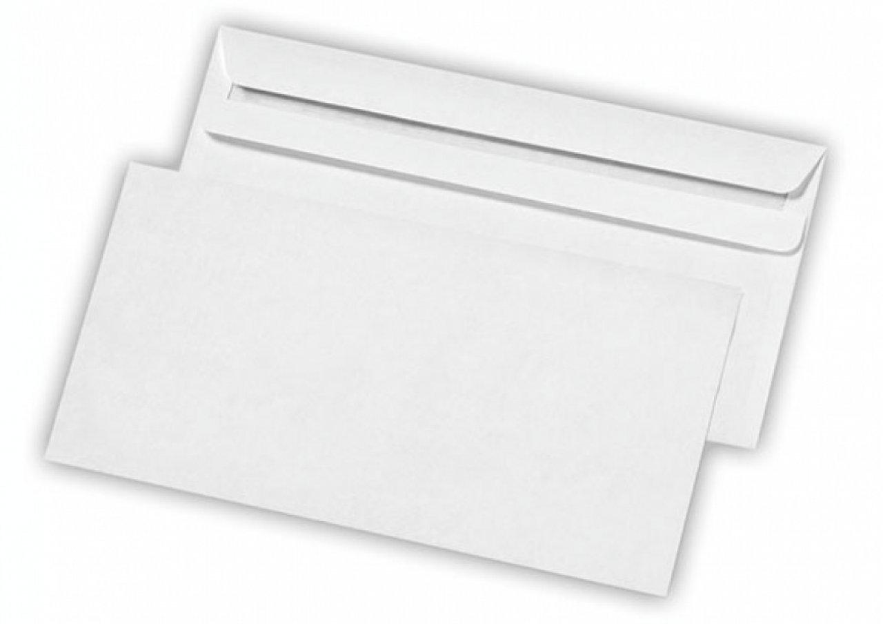 Briefumschläge Briefhüllen DIN Lang weiß selbstklebend ohne Fenster 