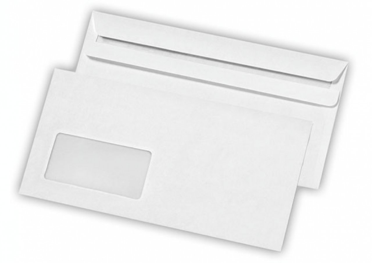 umschlag-discount – weiße Premium Briefumschläge mit Sichtfenster für Rechnungen Angebote & Co – 100 Stück selbstklebende Briefkuverts mit den Maßen 220 x 110 mm DIN lang – optimal für Laserdrucker 