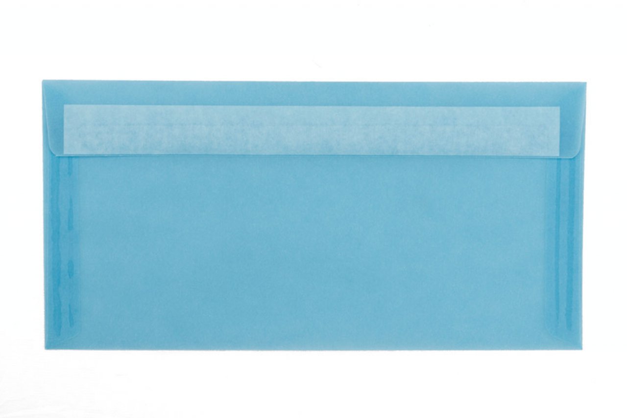 100 Briefumschläge Motiv blau hellblau Punkte  DIN lang mit Fenster  Kuverts 